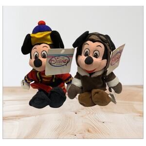 Disney Store Plush Bean Bag Nutcracker Mickey, Pilot Mickey Mouse